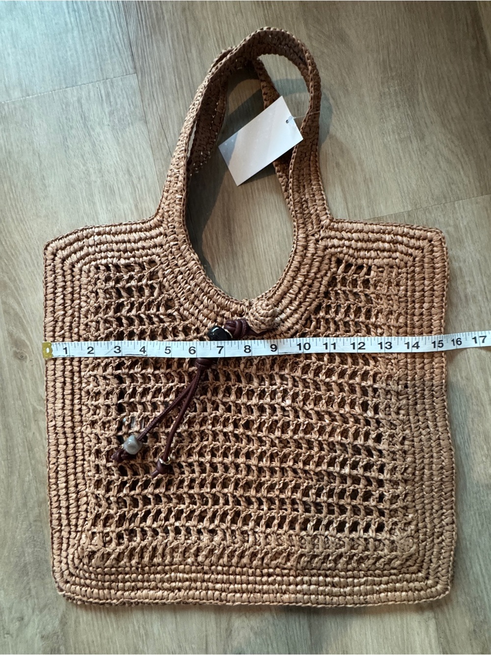H&M Dark Beige Straw Tote - Picture 6 of 7